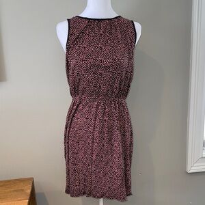 LOFT Pink and Black Sleeveless Mini Dress